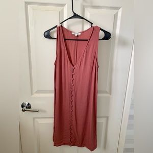 Madewell Salmon Button-Front Mini Dress